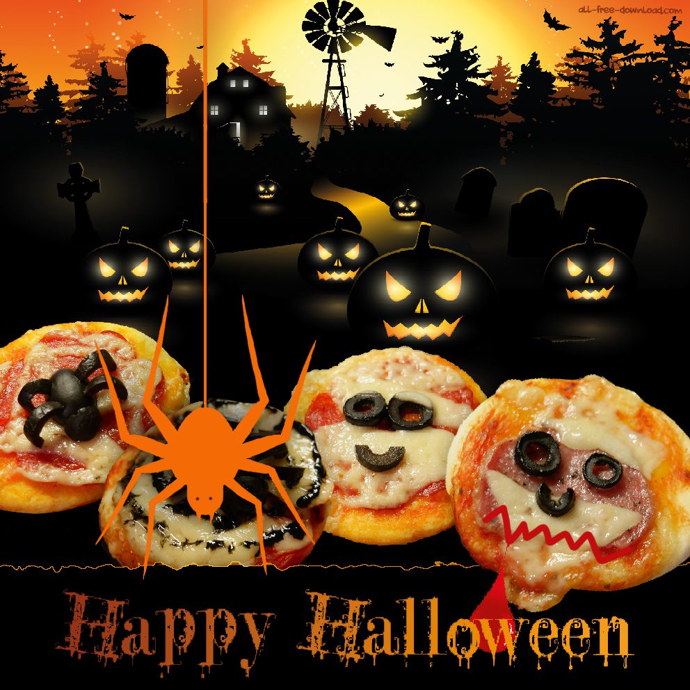 Halloween Geister-Pizzen